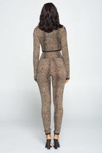 Load image into Gallery viewer, Animal Print Long Sleeve  Pant Set
