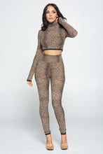 Load image into Gallery viewer, Animal Print Long Sleeve  Pant Set
