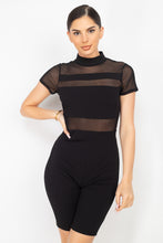 Load image into Gallery viewer, Sheer Mesh Turtleneck Romper
