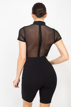 Load image into Gallery viewer, Sheer Mesh Turtleneck Romper
