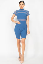 Load image into Gallery viewer, Sheer Mesh Turtleneck Romper
