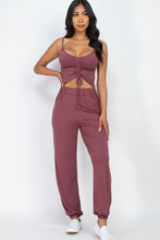 Load image into Gallery viewer, Front Ruched Jumpsuit With Adjustable String Cami
