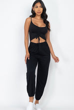 Load image into Gallery viewer, Front Ruched Jumpsuit With Adjustable String Cami
