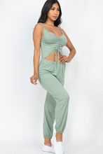 Load image into Gallery viewer, Front Ruched Jumpsuit With Adjustable String Cami
