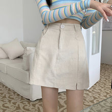 Load image into Gallery viewer, Corduroy High Waist Slimming Short Skirt
