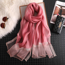 Load image into Gallery viewer, Satin &amp; Mesh Accented Scarf
