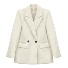 Load image into Gallery viewer, Winter White Cashmere Woolen Blazer
