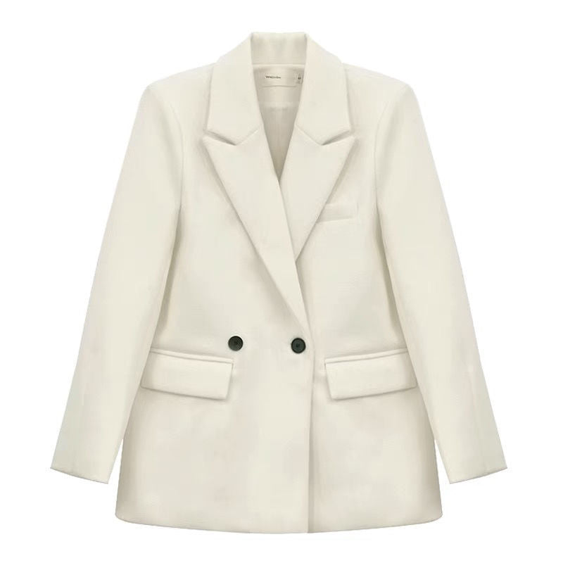 Winter White Cashmere Woolen Blazer