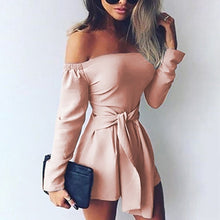 Load image into Gallery viewer, Off the Shoulder Solid Color Romper
