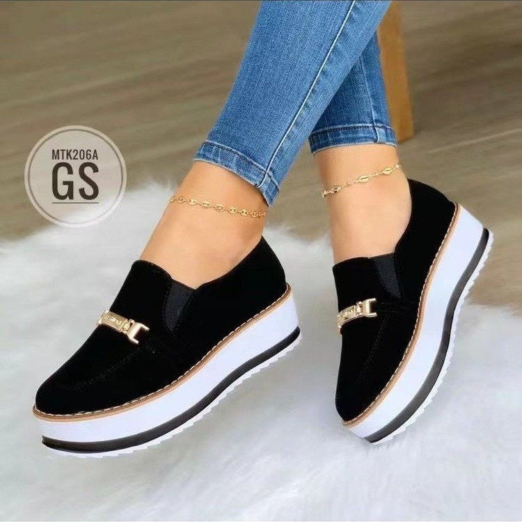 Velour Casual  Platform Shoes