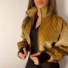 Load image into Gallery viewer, Diamond Quilted  High Collar Jacket
