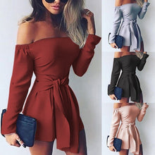 Load image into Gallery viewer, Off the Shoulder Solid Color Romper
