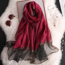 Load image into Gallery viewer, Satin &amp; Mesh Accented Scarf
