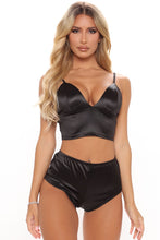 Load image into Gallery viewer, Satiny Corset Style Bra &amp; Short Set
