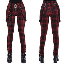 Load image into Gallery viewer, Plaid Accented Detachable Suspender Jeans
