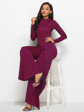 Load image into Gallery viewer, Round Neck, Paneled Wide Leg Jumpsuit
