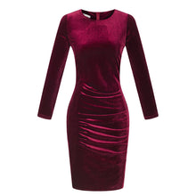 Load image into Gallery viewer, Shimmering Velour Ruched Dress
