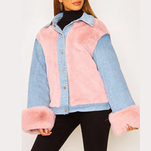 Load image into Gallery viewer, Plush &amp; Denim Stitched Warm Jacket
