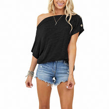 Load image into Gallery viewer, Loose Strapless Button Accented T-Shirt
