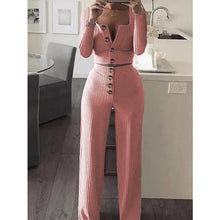 Load image into Gallery viewer, Long Sleeved Knitted Pant Set
