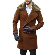 Load image into Gallery viewer, Long Wool  Solid Color Coat with Fur Collar
