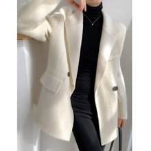 Load image into Gallery viewer, Winter White Cashmere Woolen Blazer
