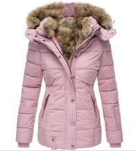 Load image into Gallery viewer, Ladies Fitted Fur Lined Padded Coat
