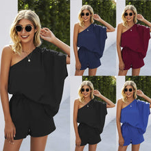 Load image into Gallery viewer, One  Shoulder Loose  Fit Romper
