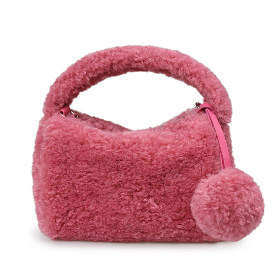 Messenger Style Fluffy Chained Purse