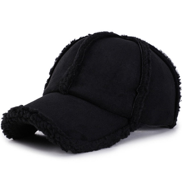 Fur Lined Suede Baseball Cap