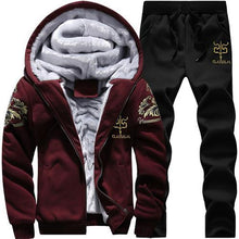 Load image into Gallery viewer, Thick  Zippered Cardigan Hooded Jogger Set
