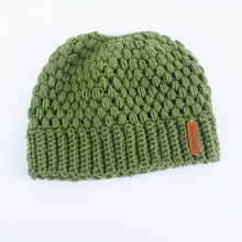 Load image into Gallery viewer, Winter Knitted Stretchy Ponytail Beanie Cap
