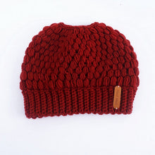 Load image into Gallery viewer, Winter Knitted Stretchy Ponytail Beanie Cap
