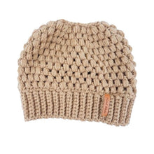 Load image into Gallery viewer, Winter Knitted Stretchy Ponytail Beanie Cap
