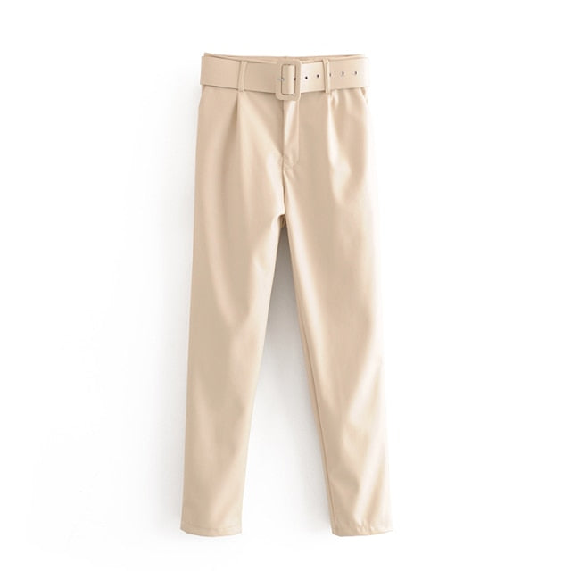 Belted Elegant Trousers with Pockets