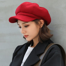 Load image into Gallery viewer, Winter Wool Octagonal Newsboy Cap
