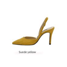 Load image into Gallery viewer, Mid-heeled  Solid Color Suede Pointed Toe Shoes
