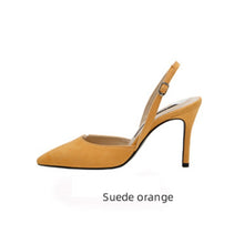 Load image into Gallery viewer, Mid-heeled  Solid Color Suede Pointed Toe Shoes
