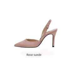 Load image into Gallery viewer, Mid-heeled  Solid Color Suede Pointed Toe Shoes
