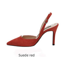 Load image into Gallery viewer, Mid-heeled  Solid Color Suede Pointed Toe Shoes
