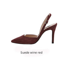 Load image into Gallery viewer, Mid-heeled  Solid Color Suede Pointed Toe Shoes
