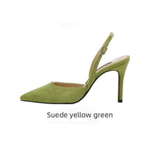 Load image into Gallery viewer, Mid-heeled  Solid Color Suede Pointed Toe Shoes
