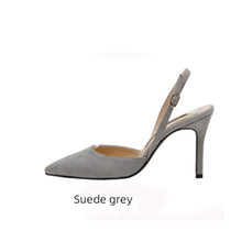 Load image into Gallery viewer, Mid-heeled  Solid Color Suede Pointed Toe Shoes
