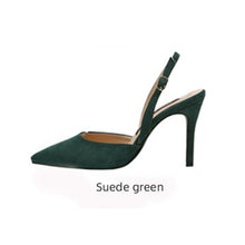 Load image into Gallery viewer, Mid-heeled  Solid Color Suede Pointed Toe Shoes
