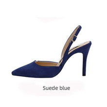 Load image into Gallery viewer, Mid-heeled  Solid Color Suede Pointed Toe Shoes
