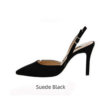 Load image into Gallery viewer, Mid-heeled  Solid Color Suede Pointed Toe Shoes
