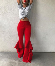 Load image into Gallery viewer, Ruffled Bell Bottom Palazzo Pants
