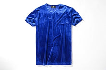 Load image into Gallery viewer, Crushed Velvet Solid Color Short  Sleeve Tees
