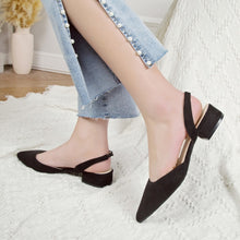 Load image into Gallery viewer, Velour Sling Back Low Heeled Pumps
