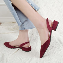 Load image into Gallery viewer, Velour Sling Back Low Heeled Pumps
